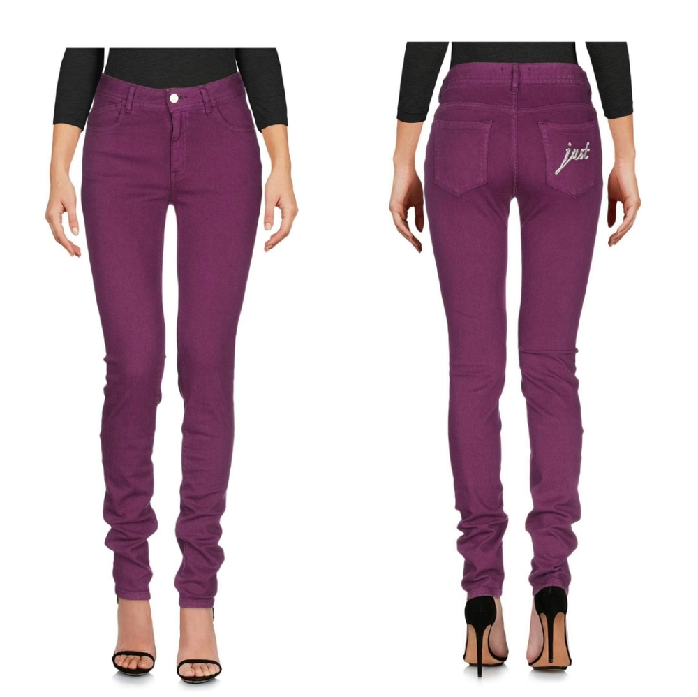 Just Cavalli Slim Fit High Waist Jeans Purple Size 26